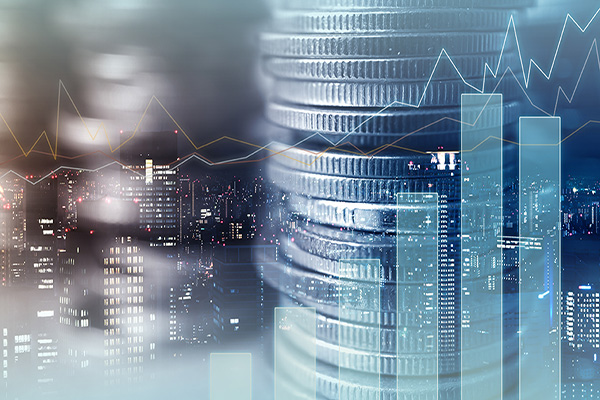 a background image of money and charts